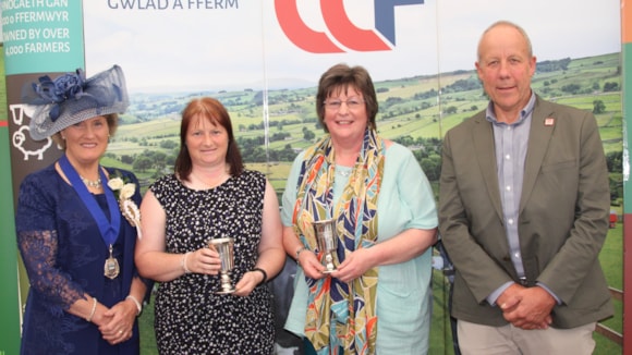 Margaret Johns (Pembrokeshire County Show President) Susan James, Marion Davies, Ian Rickman (FUW President)
