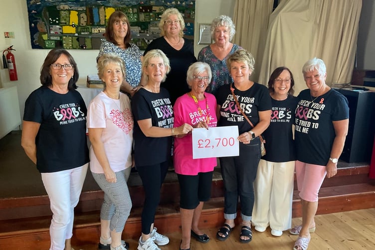 The ladies of the Angle Tit Club raised £2,700 for charity Breast Cancer Now