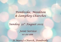Pembroke, Monkton and Lamphey Churches unite this Sunday