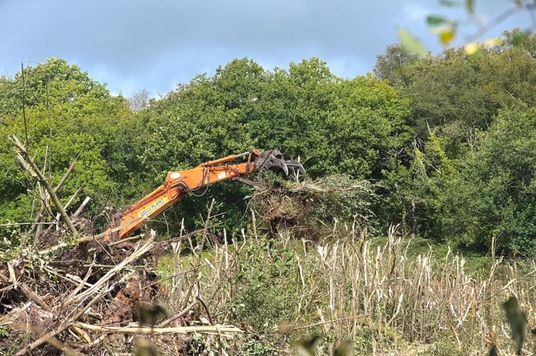 Land clearance work at the former Amman Valley Maternity Hospital site, Glanamman (pic submitted and free for use, no credit needed) 