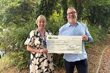 Pictured above: Claire Rumble, Fundraising Officer and Andrew Homfray, Interim Service Delivery Manager of the Integrated Psychological Therapies Service.