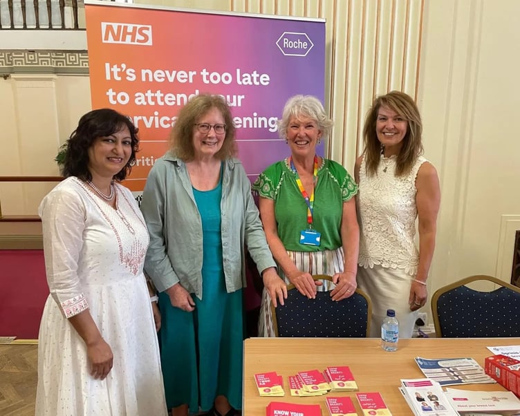 Clinical nurse specialists Bethan Morgan, Cervical Screening Wales, and Sharon Chapman, Breast Test Wales, joined the Ethnic Minority Welsh Women Achievement Association Festival of Communities at Swansea