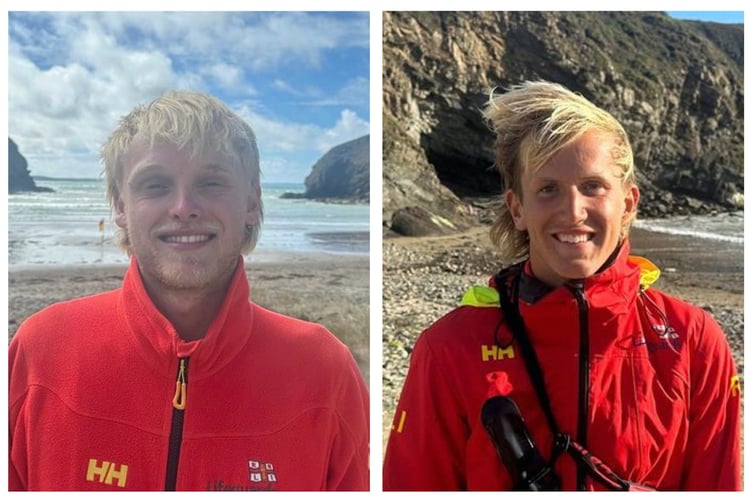 Off duty Pembrokeshire lifeguards in Pembrokeshire - Jake Rogers and Euan Buick have been hailed heroes as they rescued three men from drowning.