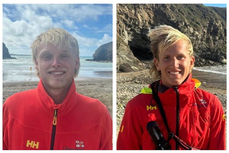 Off duty Pembrokeshire lifeguards in Pembrokeshire - Jake Rogers and Euan Buick have been hailed heroes as they rescued three men from drowning.