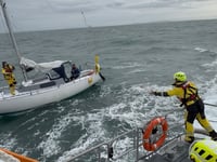 Tenby lifeboat crew rescues yachtsman in rough seas
