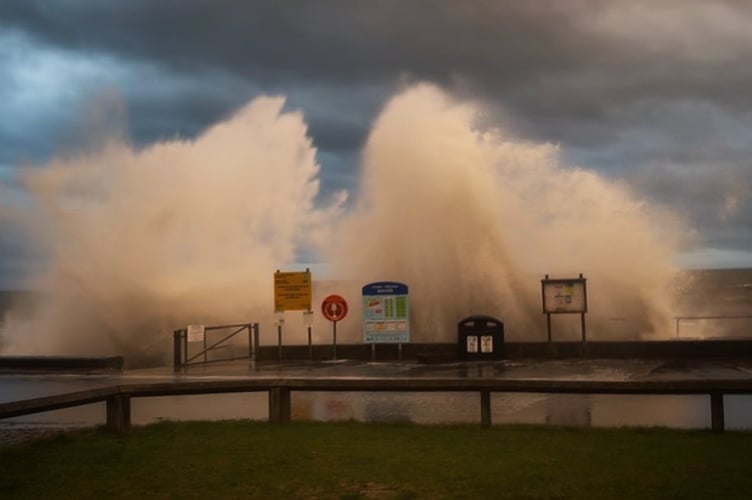 High tide at Amroth, September 9. Photo: Kay Belle