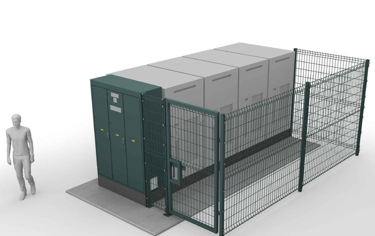 An impression of the battery box with ‘paladin fence’ proposed for the micro energy storage project at St Daniel\'s Hill and St Daniel\'s Drive, Pembroke. Picture: AMP Clean Energy Pembrokeshire County Council application.