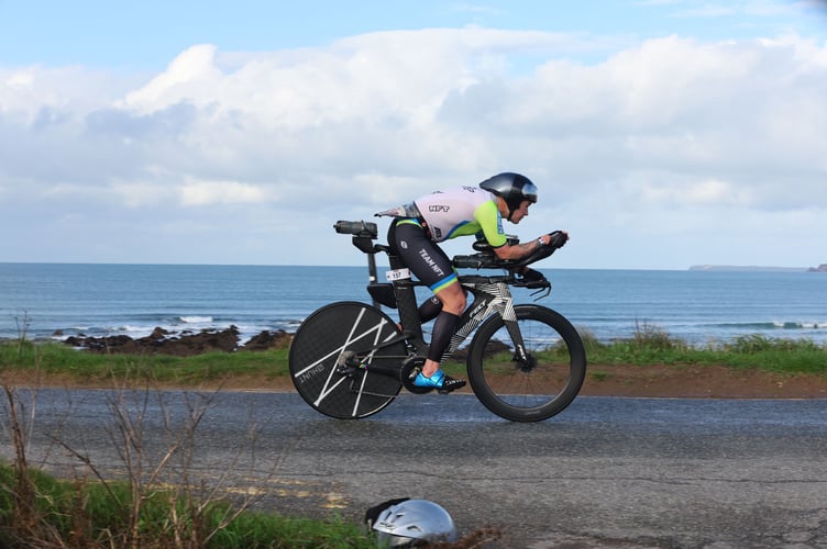 TENBY, WALES, UNITED KINGDOM - SEPTEMBER 21: Athletes take part in IRONMAN Wales on September 21, 2025 in Tenby, Wales, United Kingdom. (Photo by Huw Fairclough|Ironman UK)