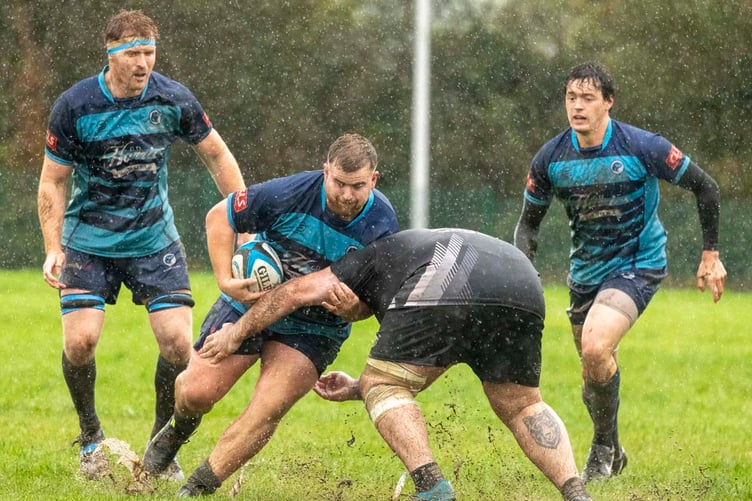 George Rossiter on the charge (Photo: Myrddin Dennis)