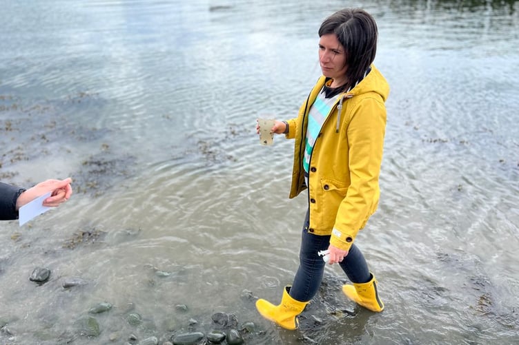 Sandra Jervis monitoring water pollution at Aberystwyth