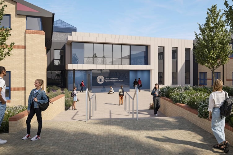Artist’s impression of the new entrance to Pembrokeshire College