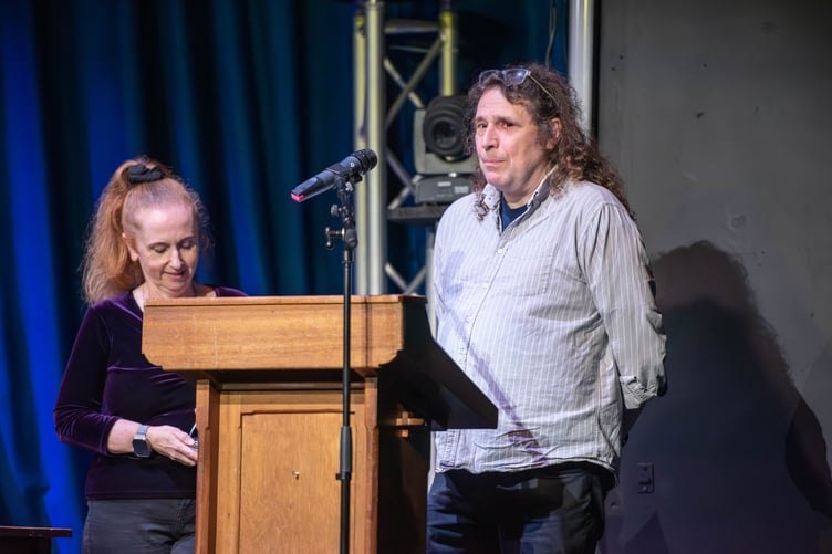 Vince and Fiona Malone (Tenby Post Office and Stores) were taken by surprise by their Community Business Award