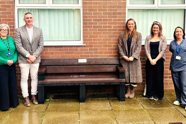 Dr Harrison bench at Glangwili Hospital