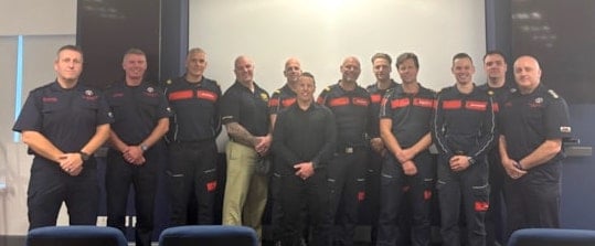 Mid and West Wales Fire and Rescue Service hosts Australian and Dutch fire officers for a firefighting knowledge-sharing session.