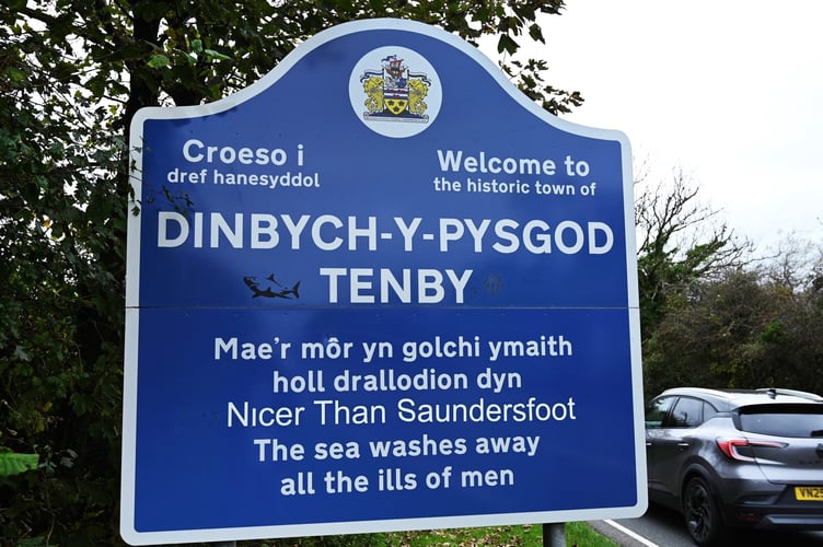 Tenby sign doctored
