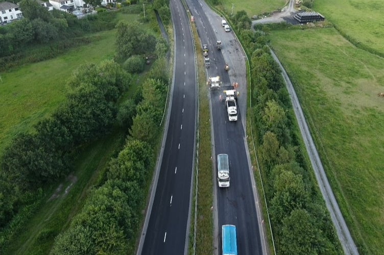 Main roads fixed in South West Wales include the A40 at Carmarthen.