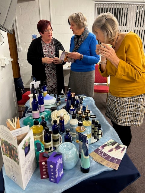 Kilgetty WI members take an interest in Helen’s aromatherapy range