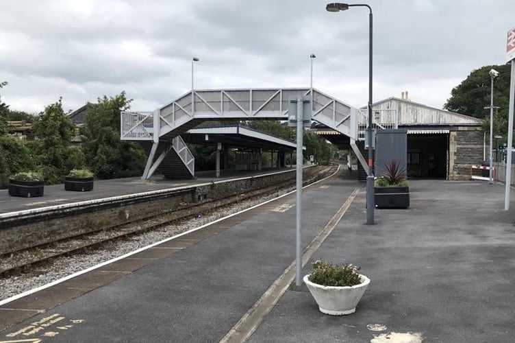 The existing footbridge at Tenby railway station. Picture: Network Rail application.