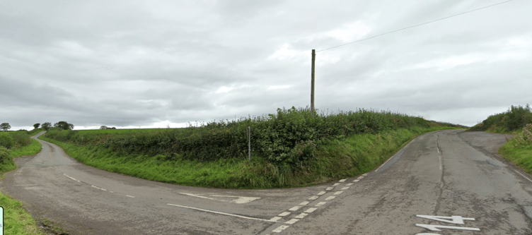 B4314 junction with the Class III Road leading to Marros