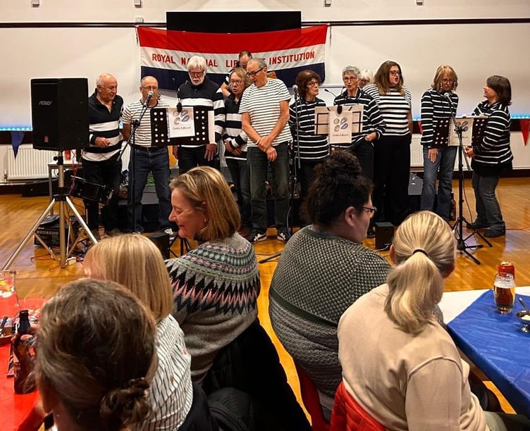 Cockles and Mussels Shanty Band last year’s RNLI Fish and Chip Supper in Pembroke