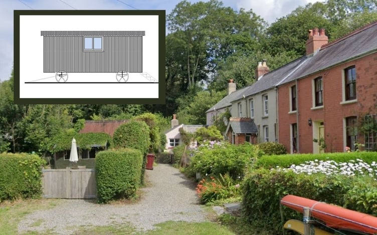 A certificate of lawful development call for the shepherds hut at Edwards Pill, Llangwm was refused. Pictures: Google Street View/Hayston Developments & Planning Ltd application.