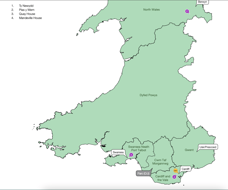 HM Prison & Probation service and National Probation Service Wales Division Map