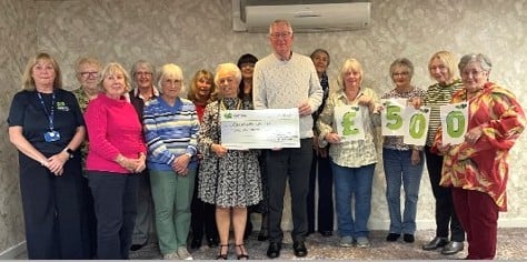 Pictured above: Members of the Carmarthen Inner Wheel Club with Claire Rumble, Fundraising Officer and Stephen Earles.