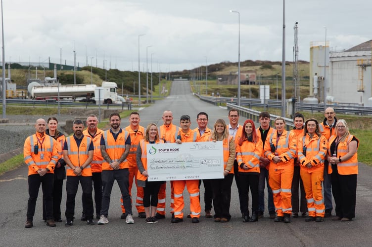 South Hook LNG staff raised £3,160 for the Pembrokeshire Coast Charitable Trust