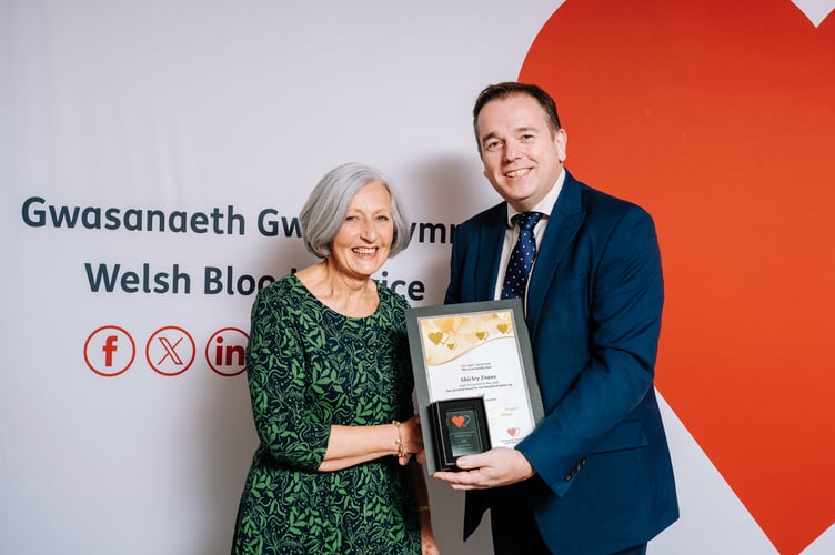 Among those honoured was Shirley Evans, one of nine donors to reach the milestone of 100 donations, and one of only three women to do so at the event.