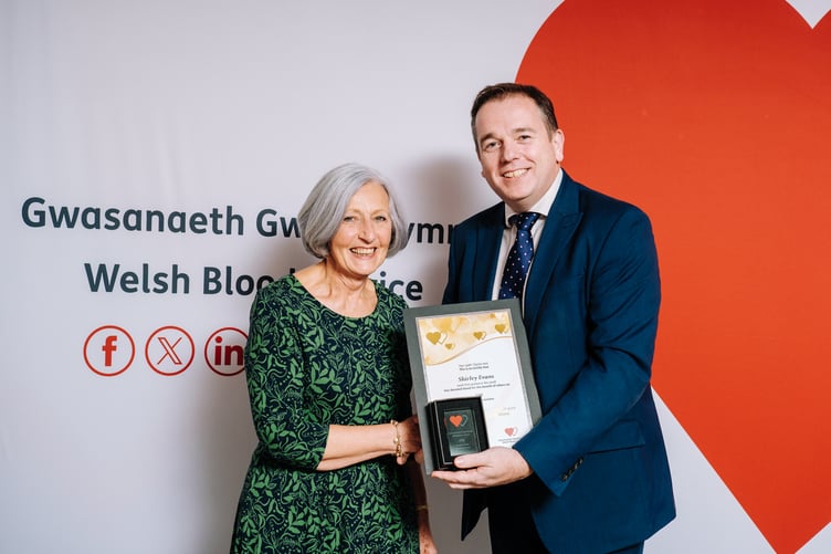 Among those honoured was Shirley Evans, one of nine donors to reach the milestone of 100 donations, and one of only three women to do so at the event.