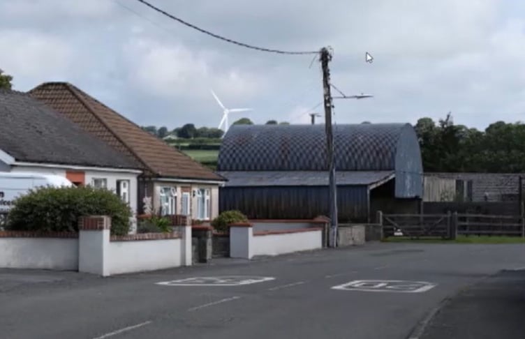 A viewpoint picture of the turbine at Sarnau Farm. Picture: Pembrokeshire County Council webcast.