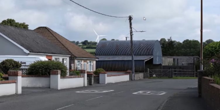 A viewpoint picture of the turbine at Sarnau Farm. Picture: Pembrokeshire County Council webcast.