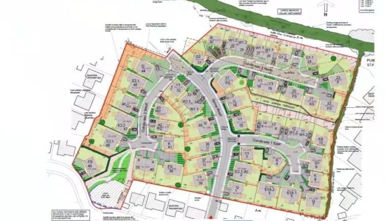 South Meadow Homes Ltd wants to build 50 homes, including a 10 per cent affordable housing contribution, on land north of Gibbas Way, Pembroke. Picture: Pembrokeshire County Council webcast.