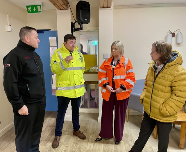 First Minister visits Whitland flood aftermath