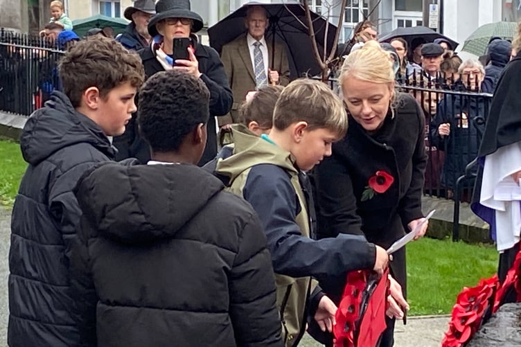Pennar and Pembroke Dock Community Schools laid wreaths at the Remembrance ceremony