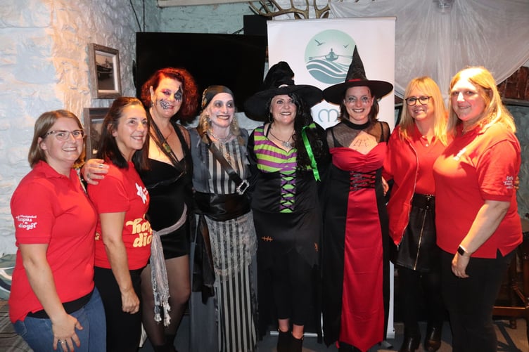 Action for Children staff bidding Merched y Mor bon voyage at the Ship Inn, Solva