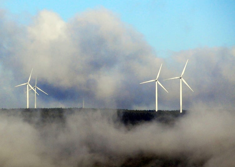 Wind turbines in the Brechfa forest, Carmarthenshire (pic by Alun Lenny and free for use for wire partners)