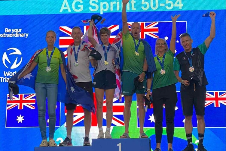 The 50-54 age group winners in Wollongong