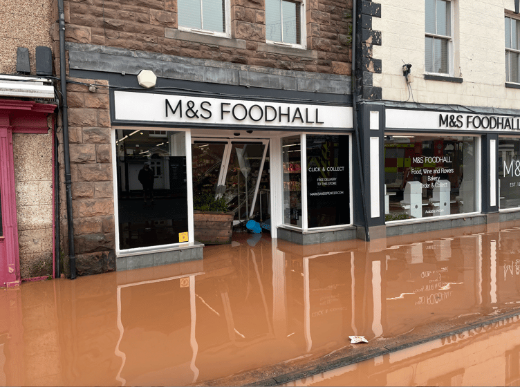 M&S in Monmouth severely affected by floods