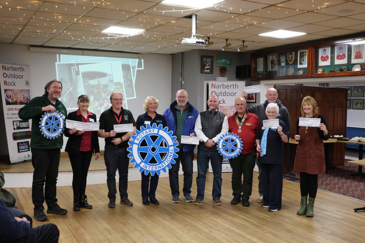 Annual Cheque Presentation Narberth and Whitland Rotary.