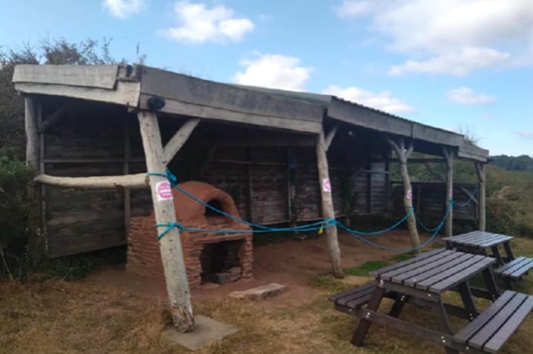 The existing shelter at the Welsh Wildlife Centre. Picture: Welsh Wildlife Centre application.