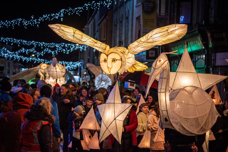 The lantern parade returns to Cardigan High Street on December 5
