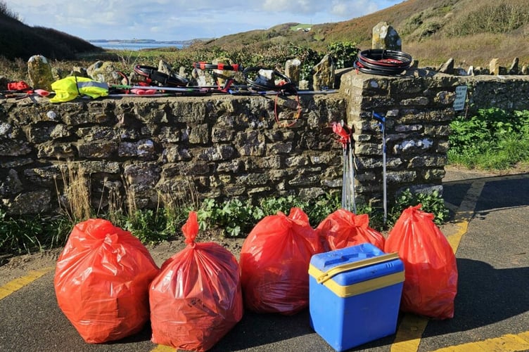 Five bags full - and a stinky cool box!