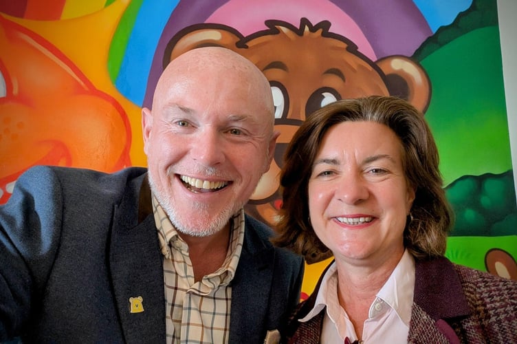 Martin Jones with Wales' First Minister Eluned Morgan