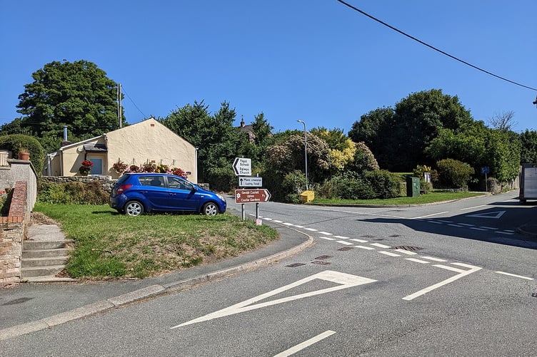 The crossroads in Cosheston