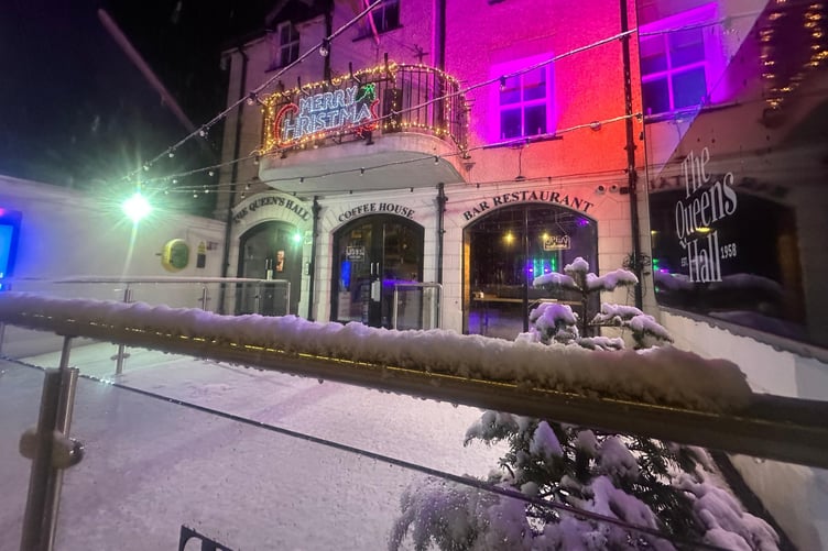 Queens Hall in the snow