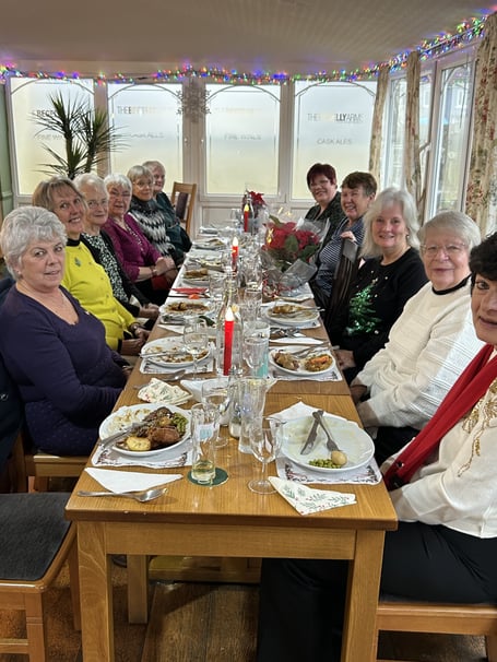 Kilgetty WI members enjoying a festive meal at the Begelly Arms
