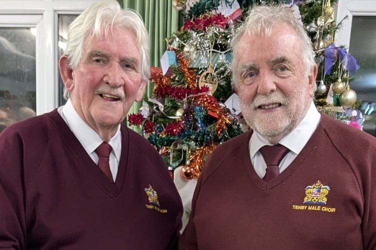 At the Choir's recent Annual General Meeting, outgoing Chairman Terry Evans handed the reins to his successor Tony Key OBE.