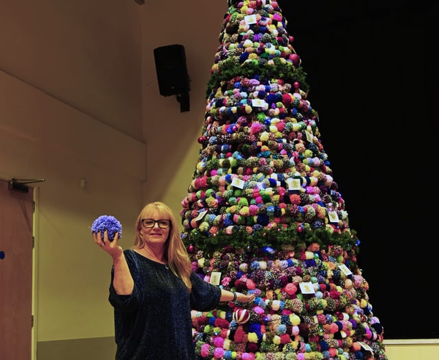 Saundersfoot's Pom Pom Christmas tree unveiled