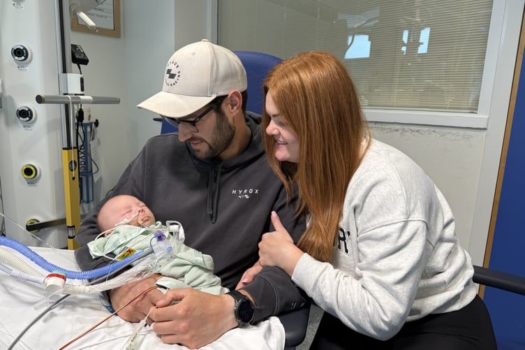 Frances, Jack and Milo in hospital